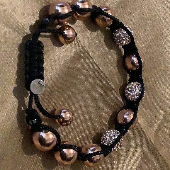TRESOR PARIS BLACK & GOLD CRYSTALS BRACELET - Picture 3 of 5